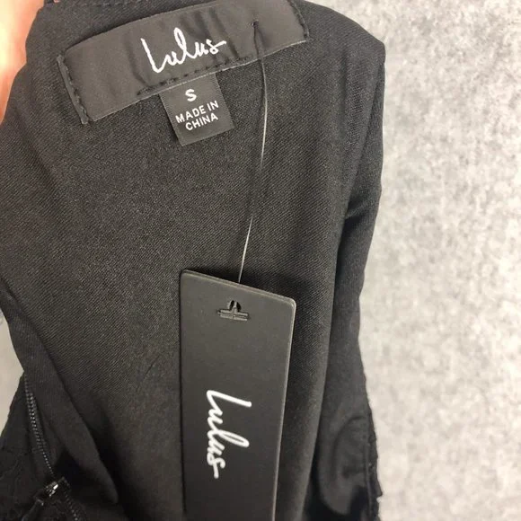 NWT Lulu's Black Lace Mini Dress Size Small - Picture 8 of 11